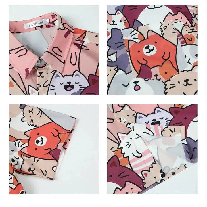Cartoon Print Short Sleeve T-shirt