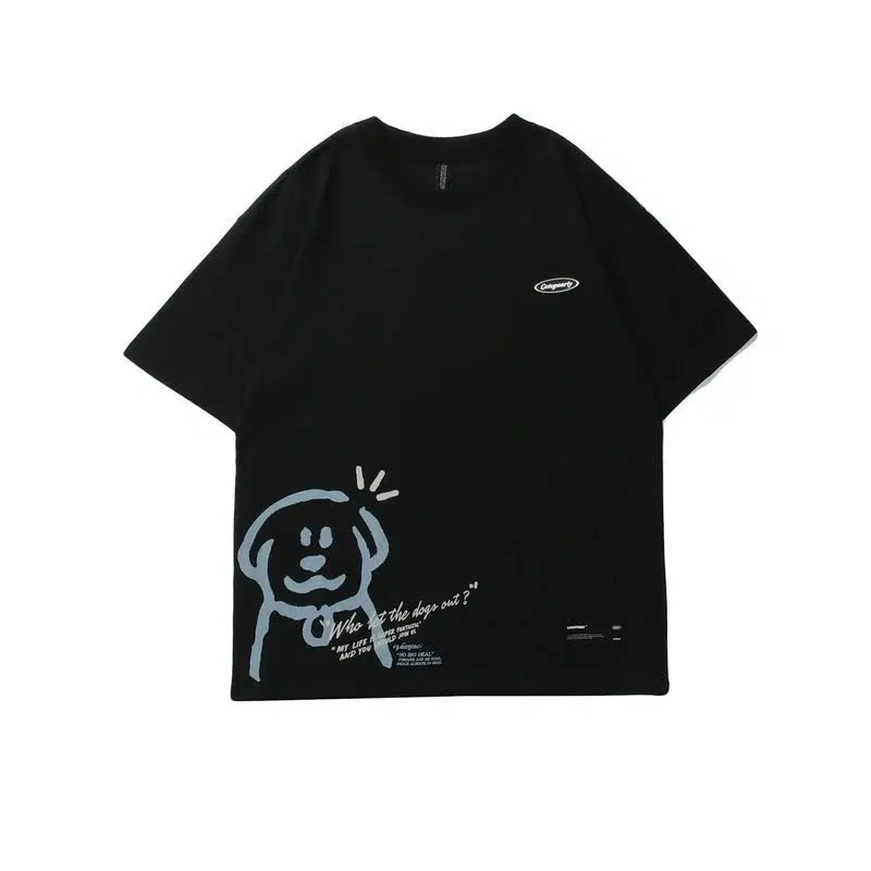 Cartoon Print Short Sleeve T-shirt