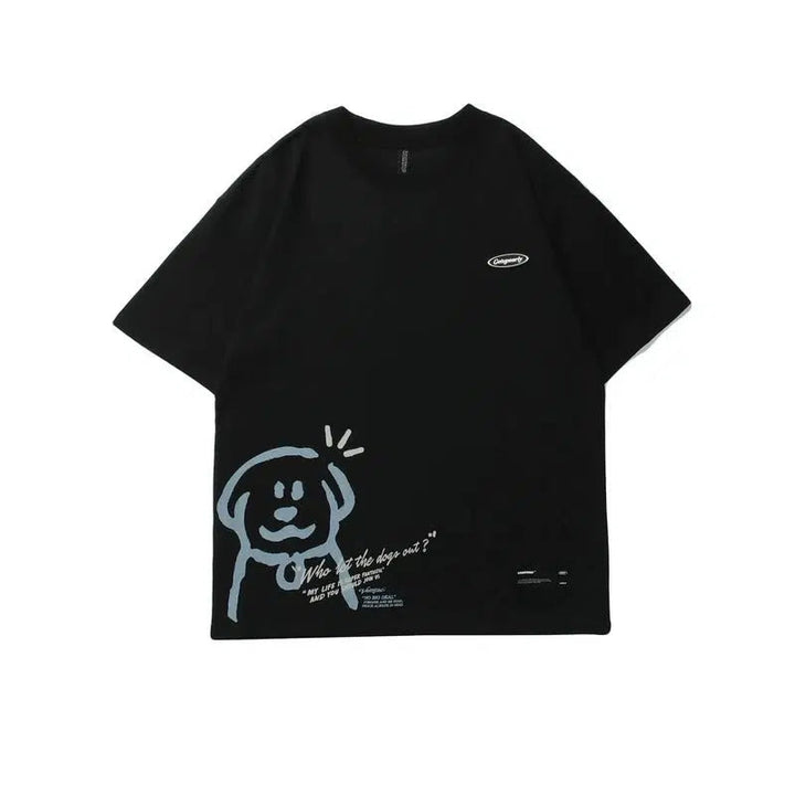 Cartoon Print Short Sleeve T-shirt