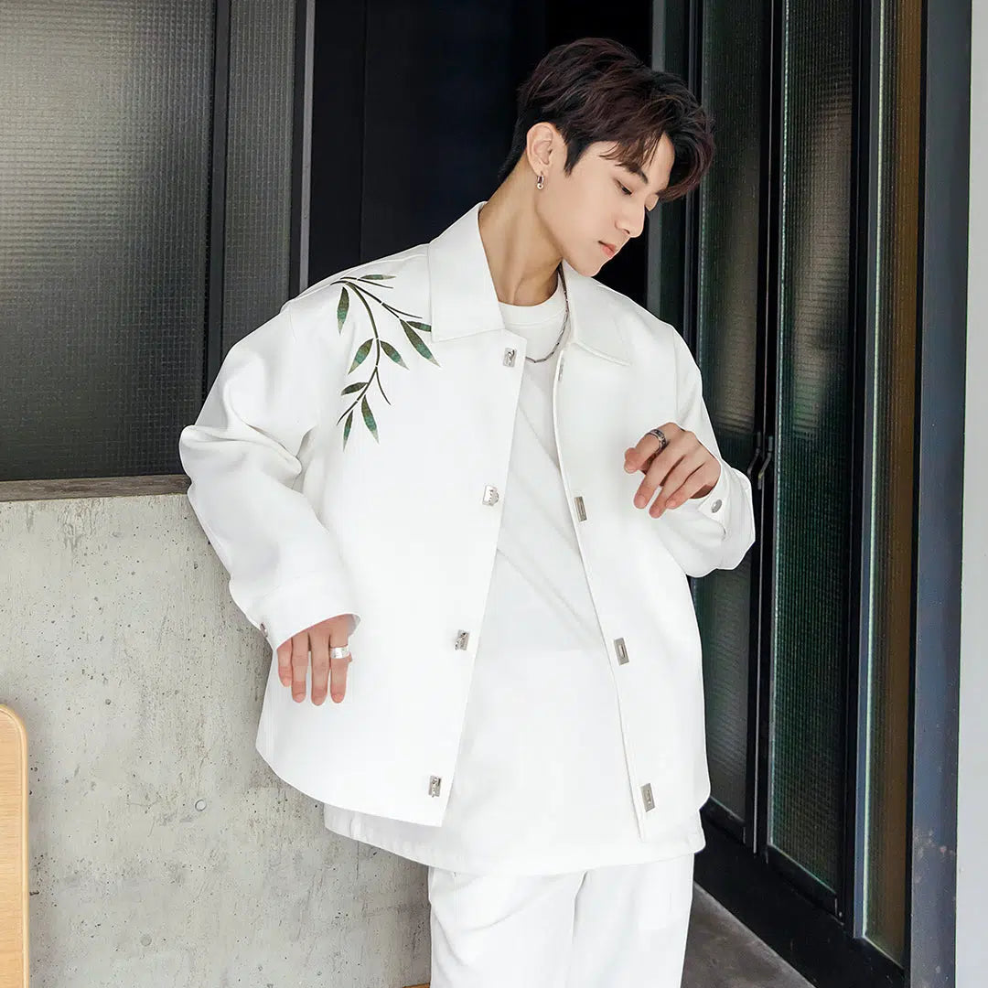 Casual Bamboo Embroidered Jacket