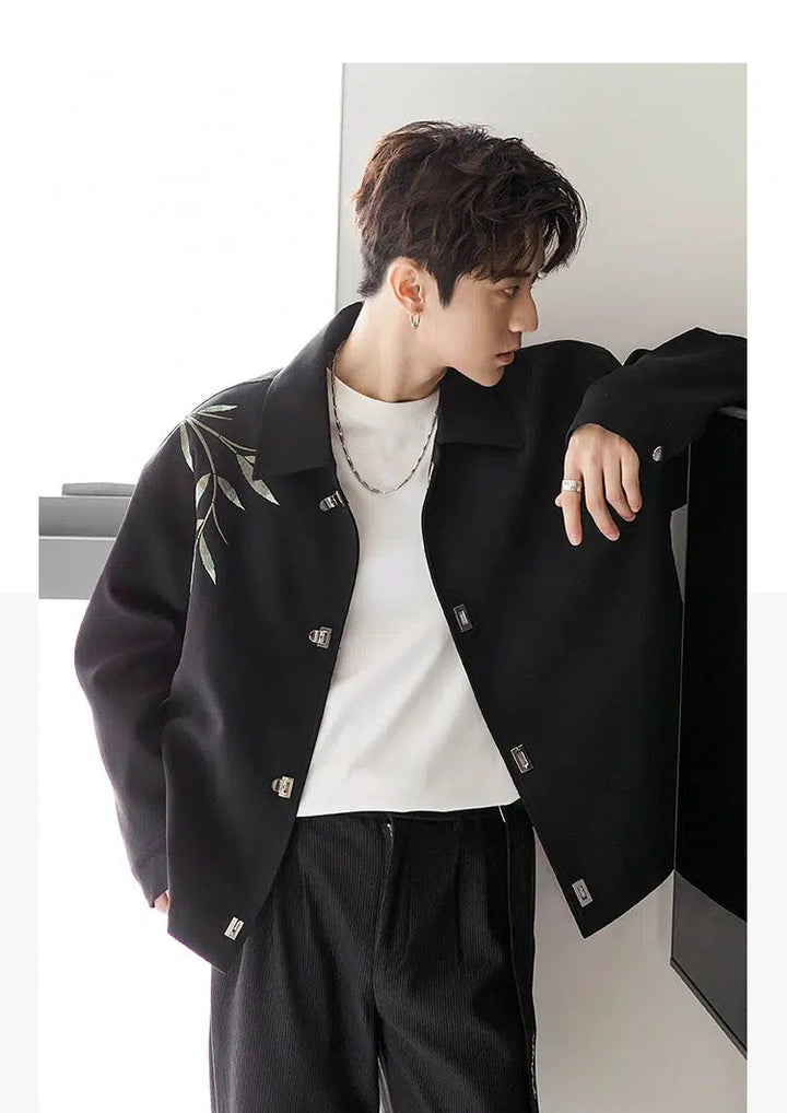 Casual Bamboo Embroidered Jacket