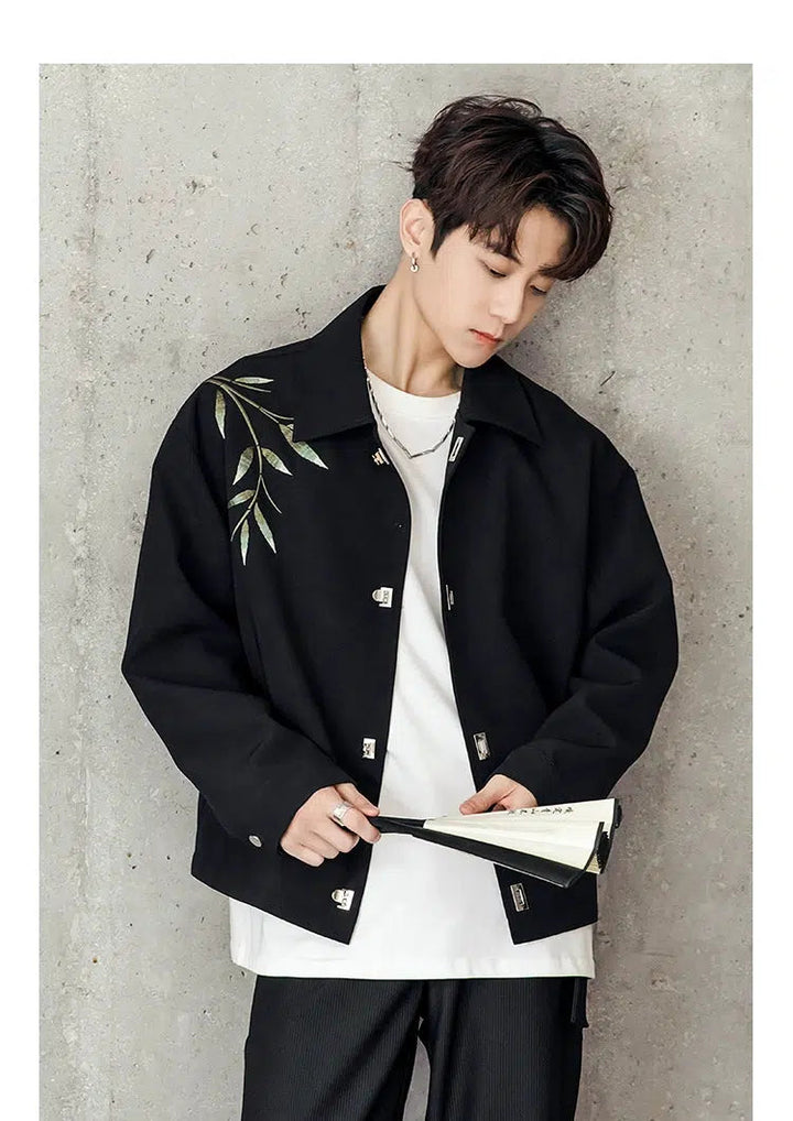 Casual Bamboo Embroidered Jacket