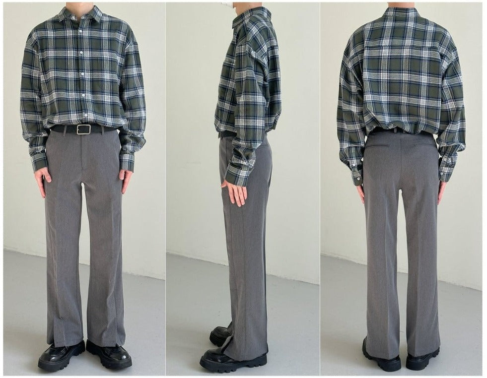 Casual Basic Plaid Long-Sleeved Shirt