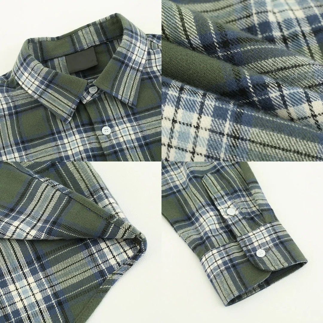Casual Basic Plaid Long-Sleeved Shirt