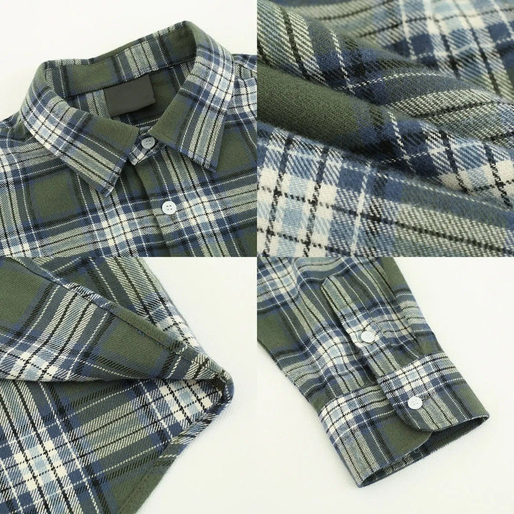 Casual Basic Plaid Long-Sleeved Shirt