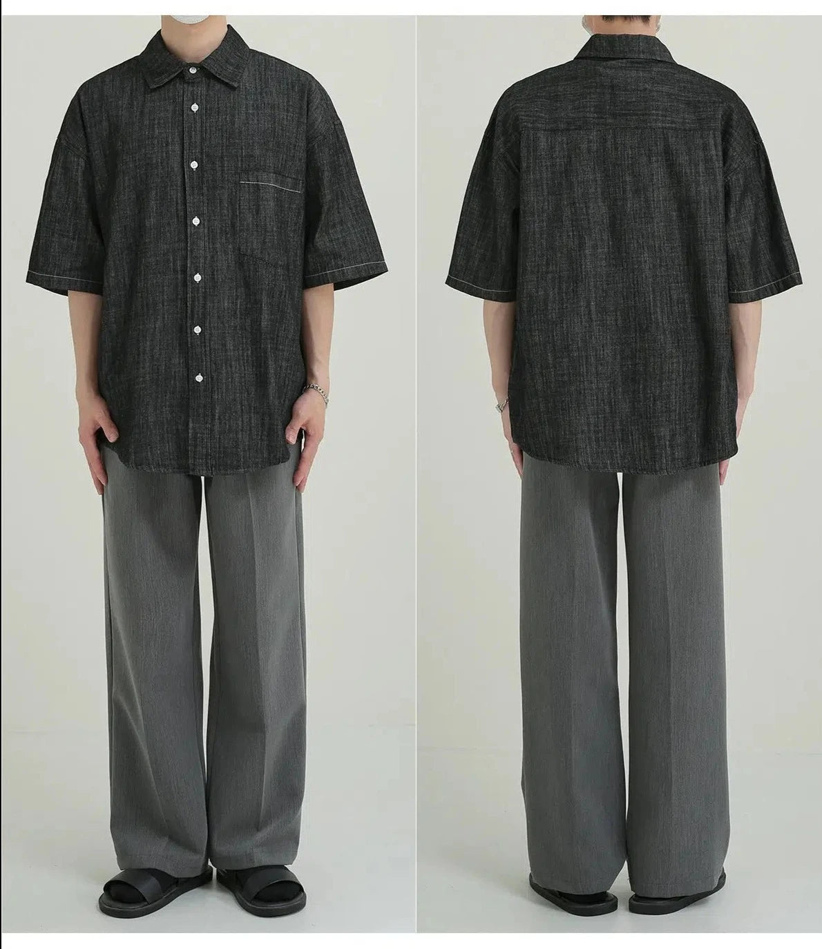 Casual Button-Up Denim Shirt