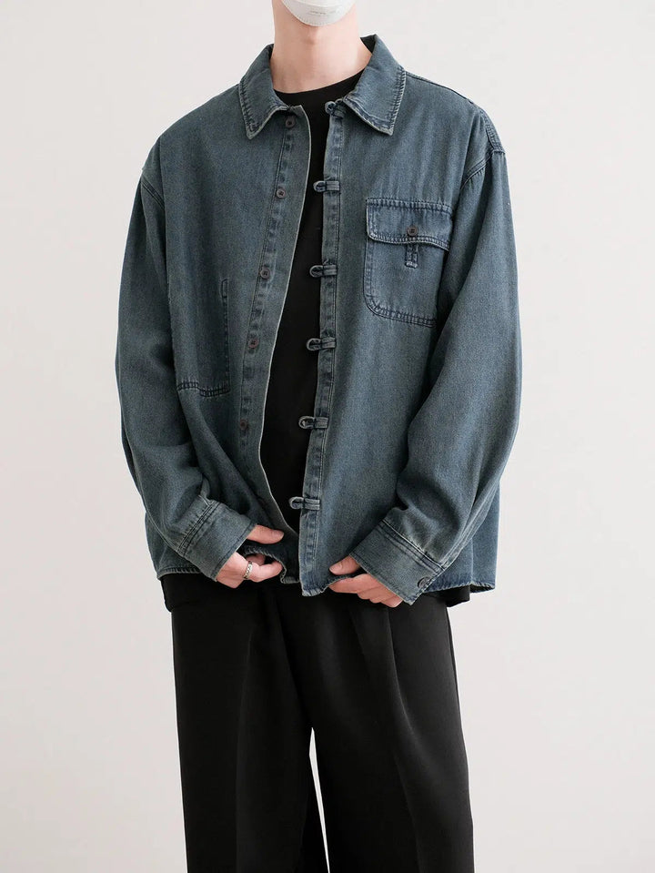 Casual Button-Up Pocket Shirt