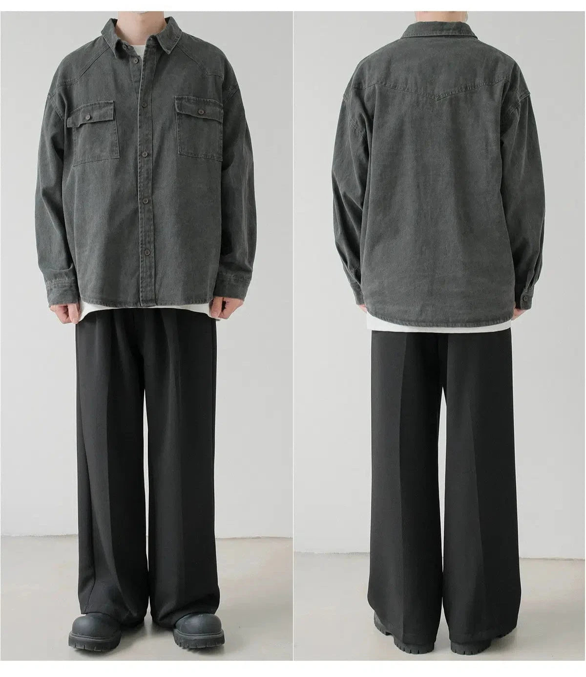 Casual Button-up Shirt with Pockets