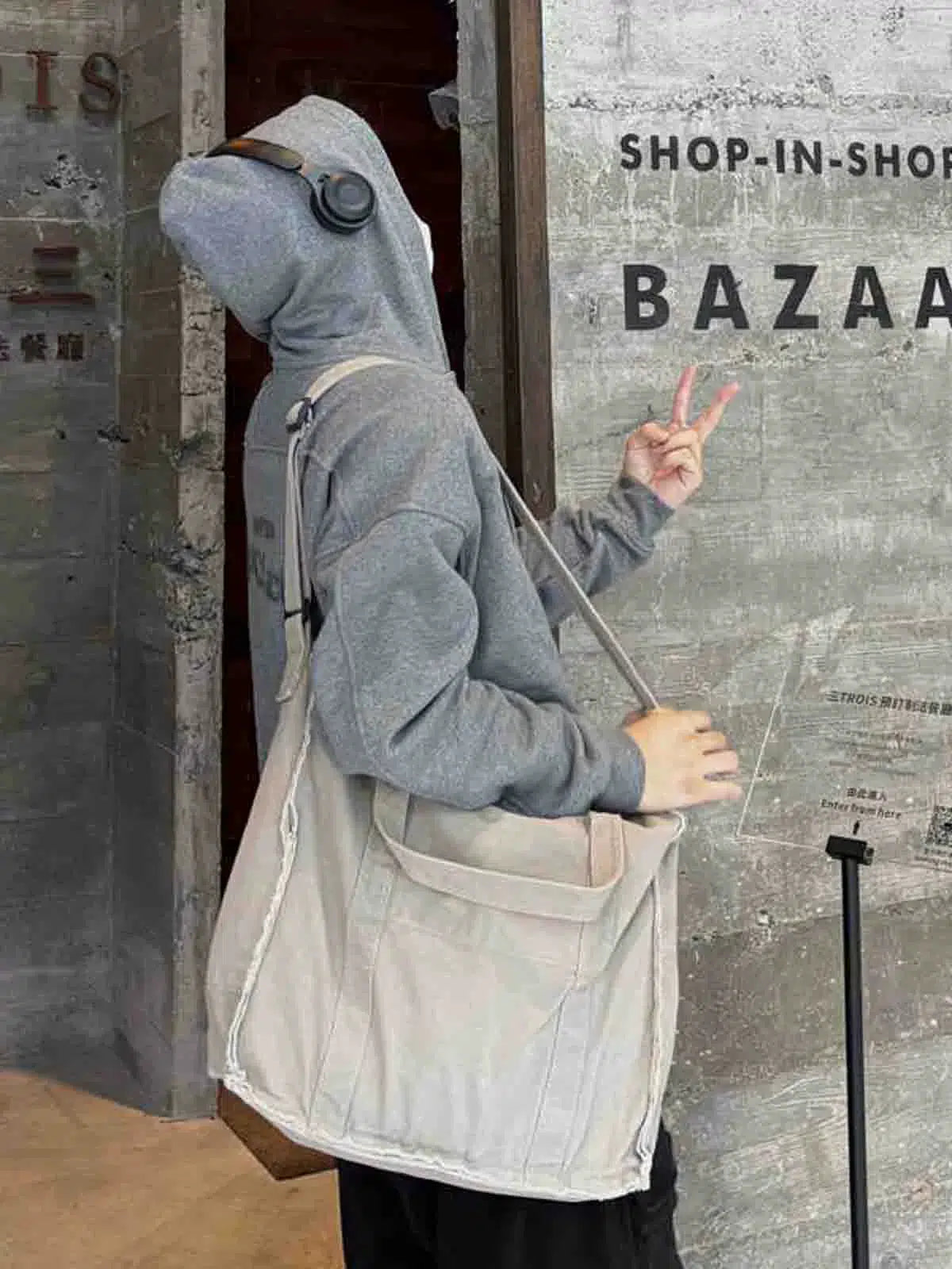 Casual Canvas Shoulder Bag