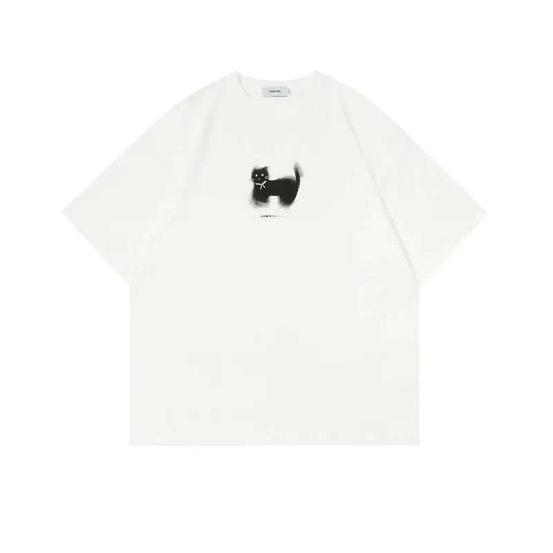 Casual Cat Graphic T-shirt