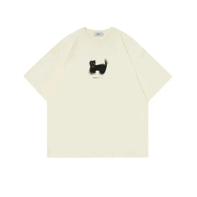 Casual Cat Graphic T-shirt
