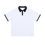 Casual Contrast-Collar Polo Shirt
