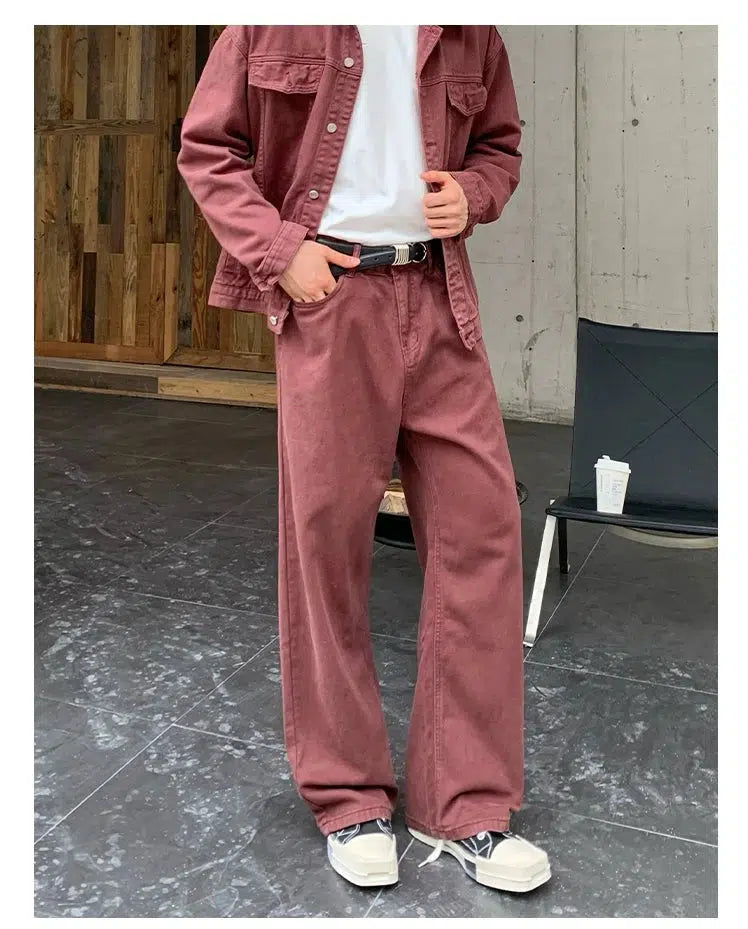 Casual Denim Jacket and Pants Set