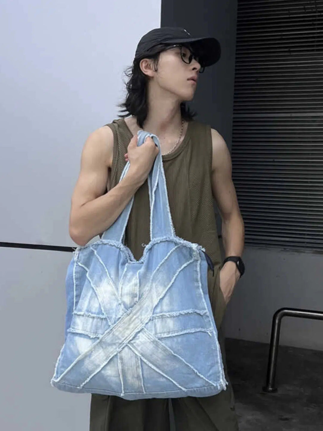 Casual Denim Shoulder Bag