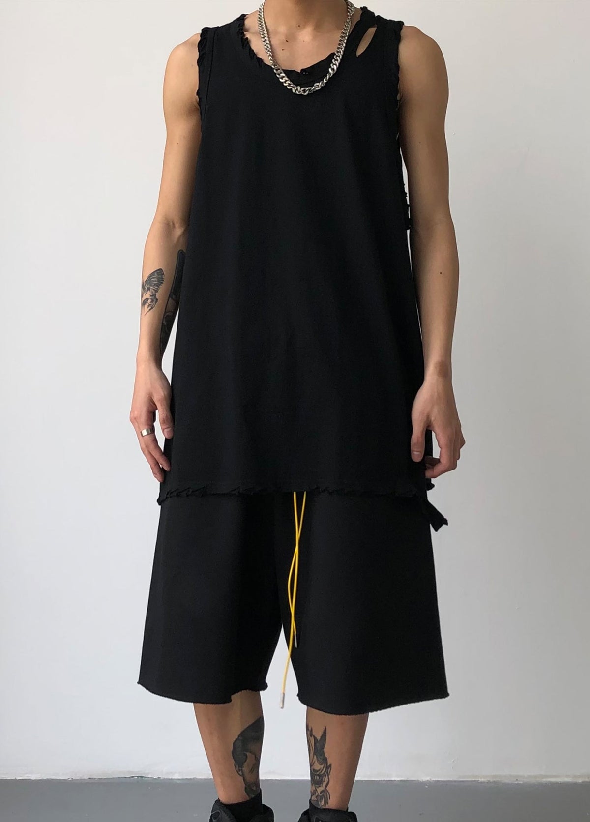 Casual Distressed Longline Vest