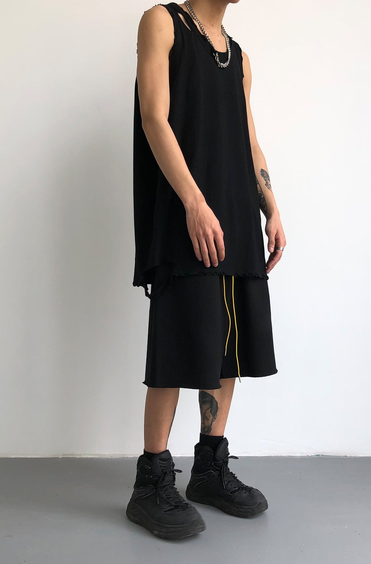 Casual Distressed Longline Vest