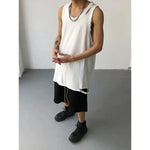 Casual Distressed Longline Vest