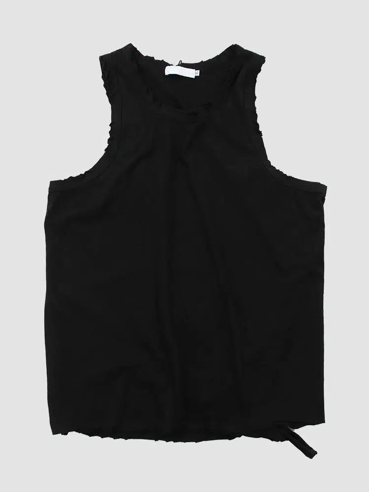 Casual Distressed Longline Vest
