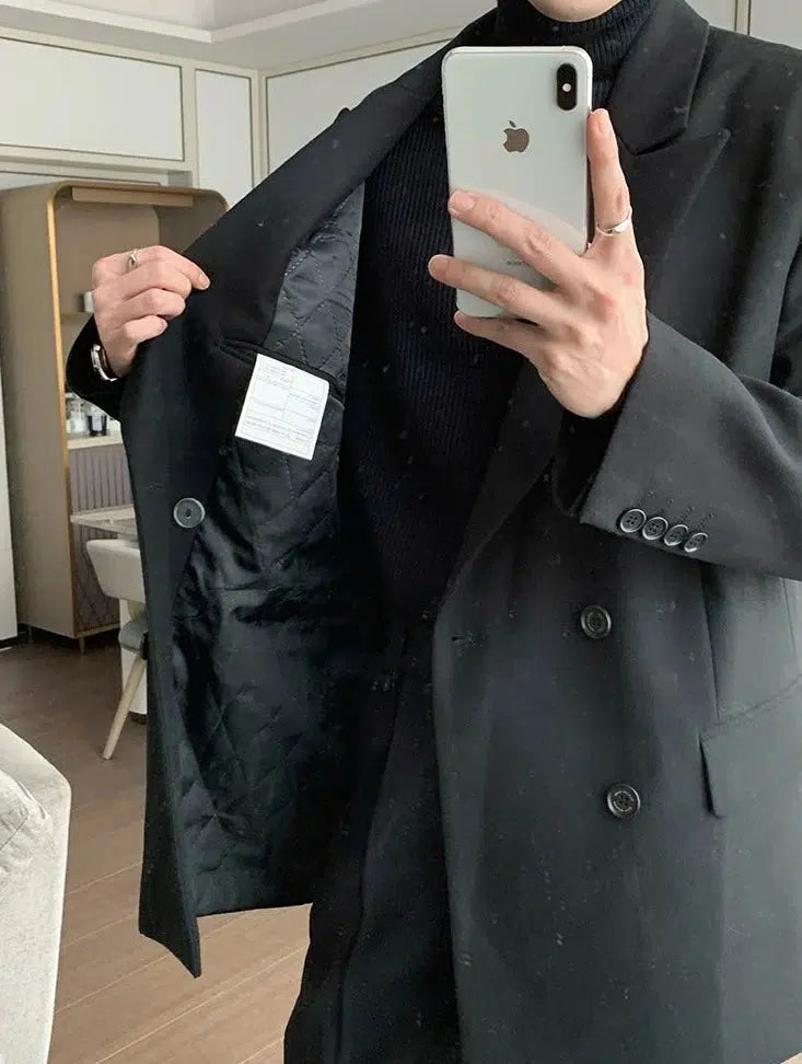 Casual Double-Breasted Suit