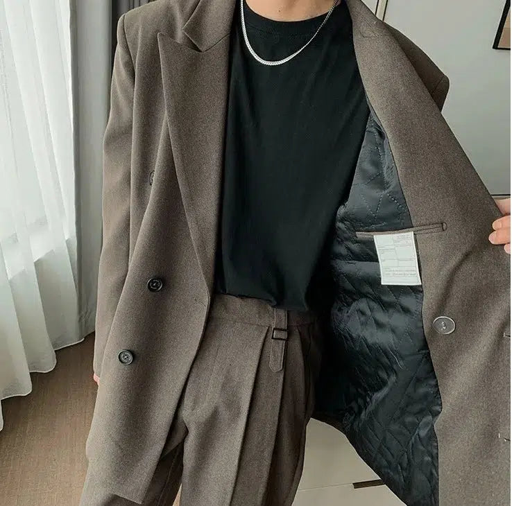 Casual Double-Breasted Suit