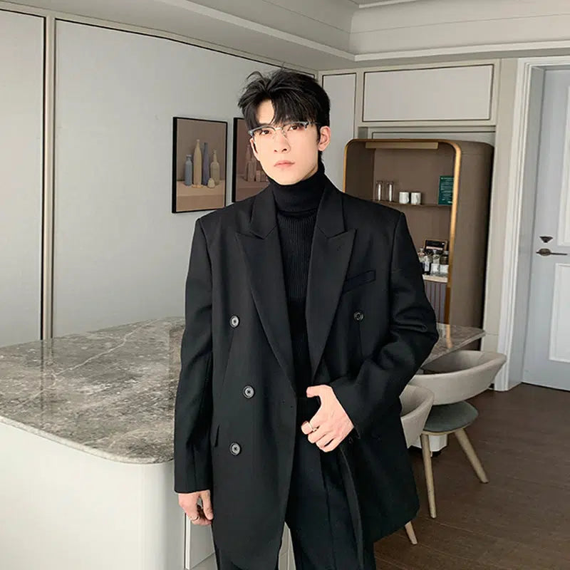 Casual Double-Breasted Suit