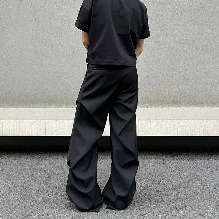Casual Fit Black Straight-fit Pants