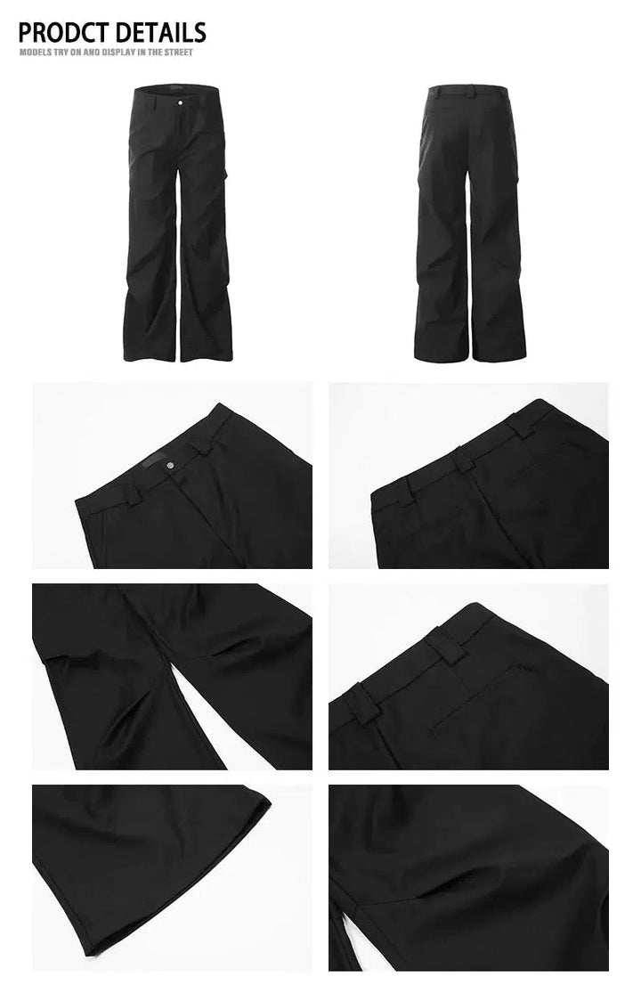 Casual Fit Black Straight-fit Pants