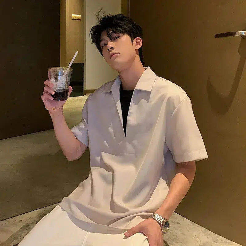 Casual Fit Fake Two-piece Shirt