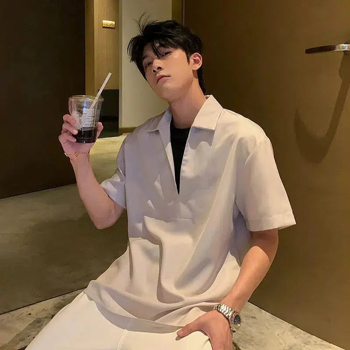 Casual Fit Fake Two-piece Shirt