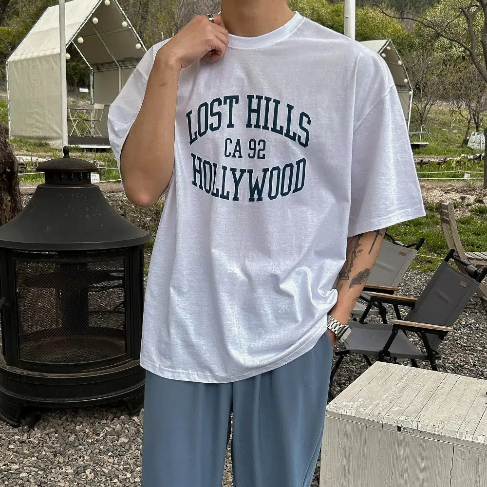 Casual Fit Letter Print T-shirt