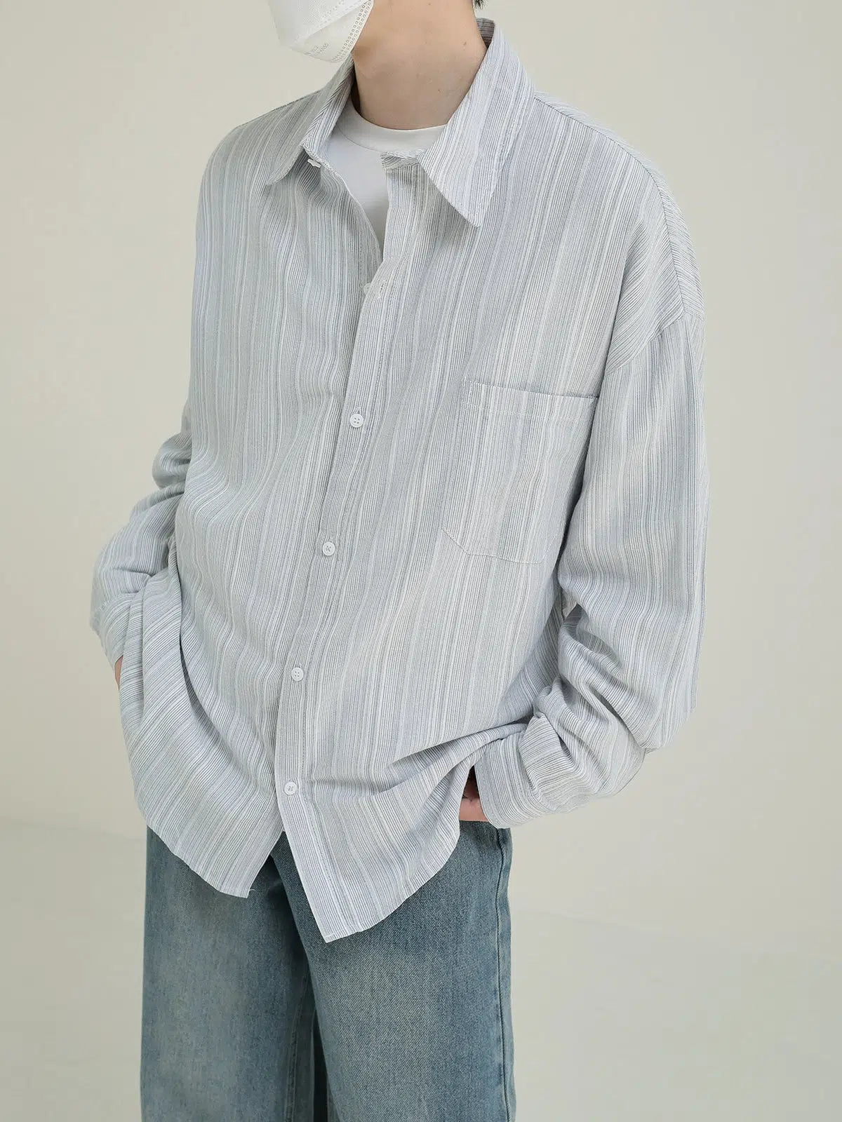 Casual Fit Long-sleeved Striped Shirt