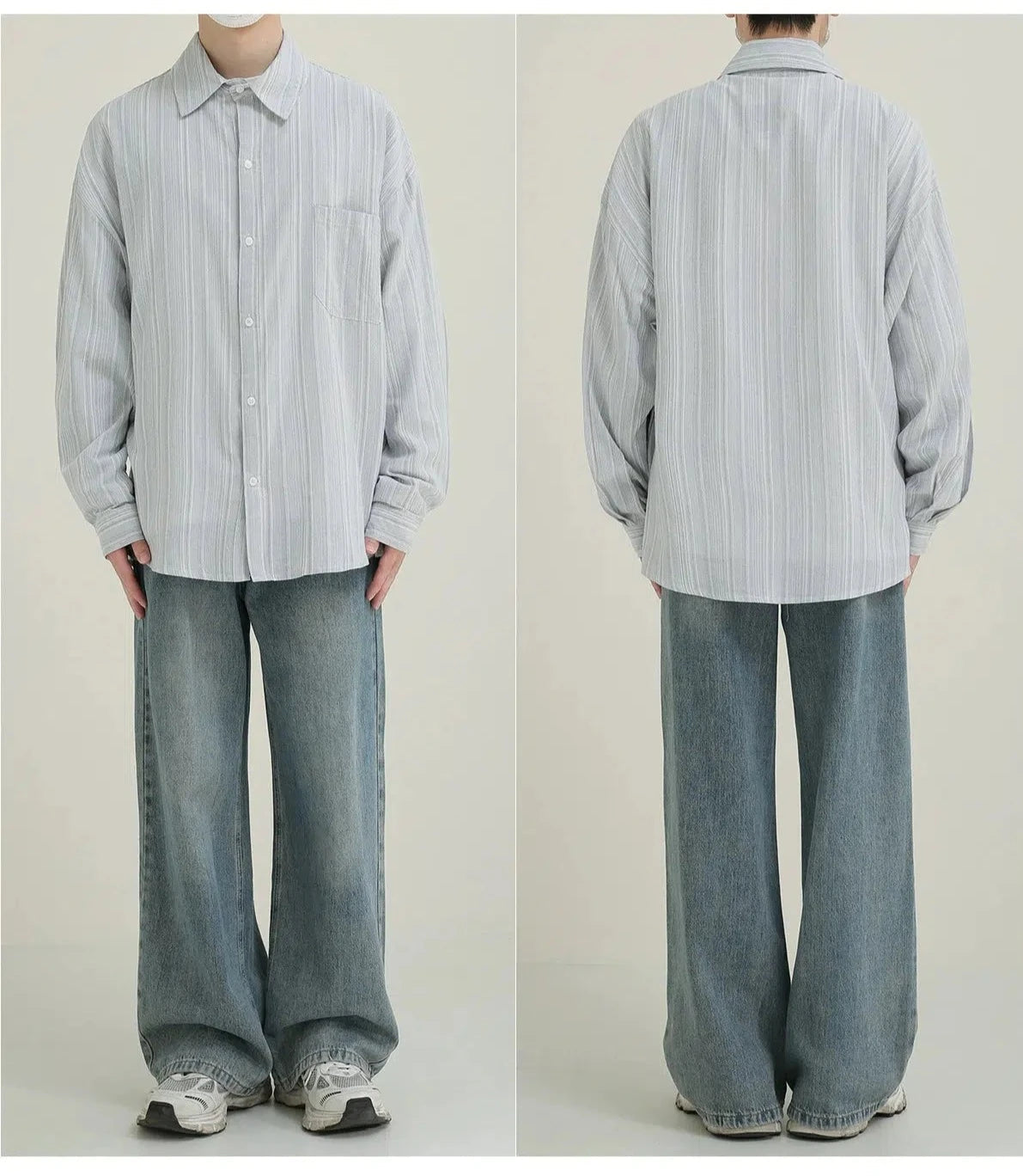 Casual Fit Long-sleeved Striped Shirt