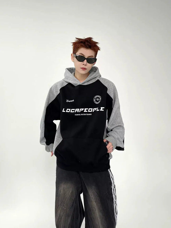 Graphic Hoodie with Raglan Sleeves