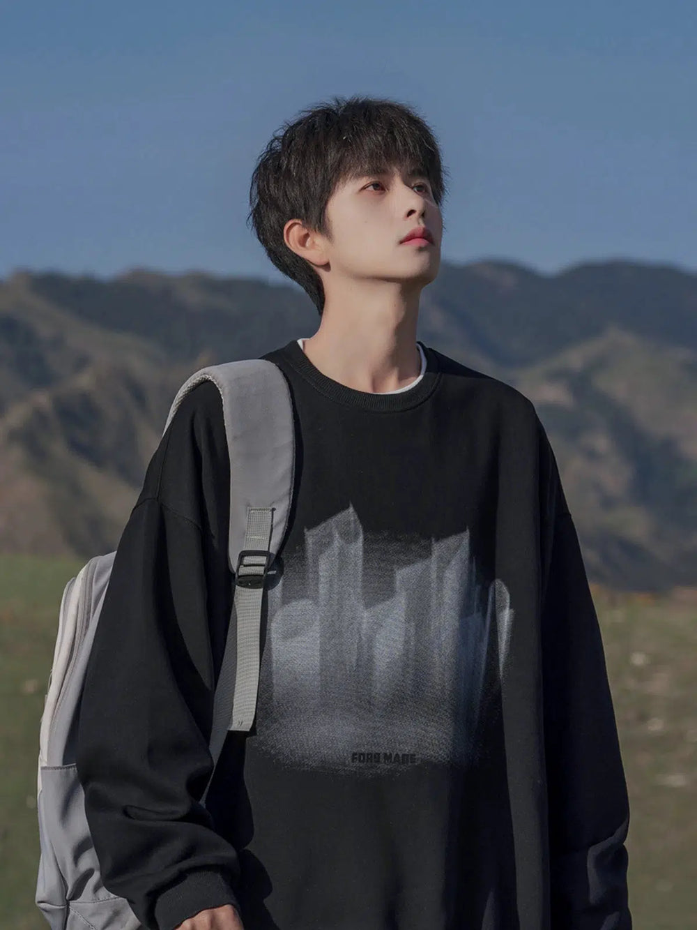 Round Neck Graphic Hoodie