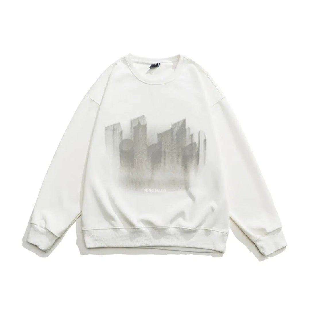 Round Neck Graphic Hoodie