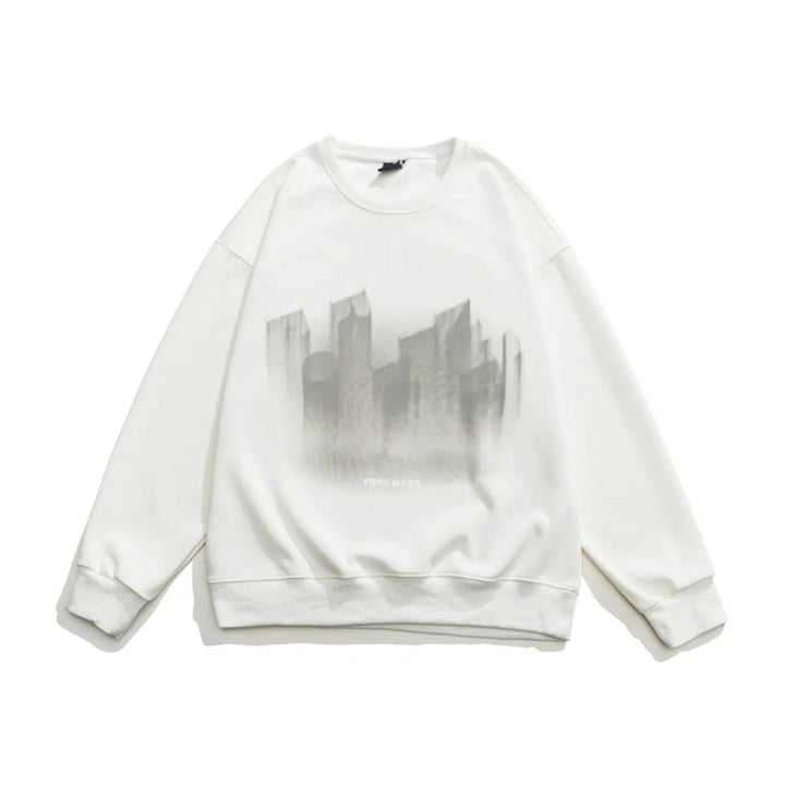 Round Neck Graphic Hoodie