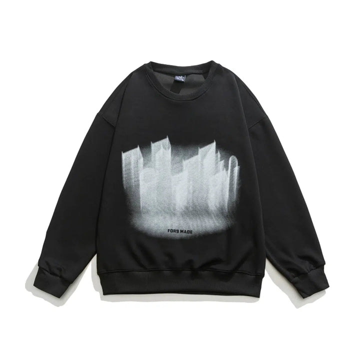 Round Neck Graphic Hoodie
