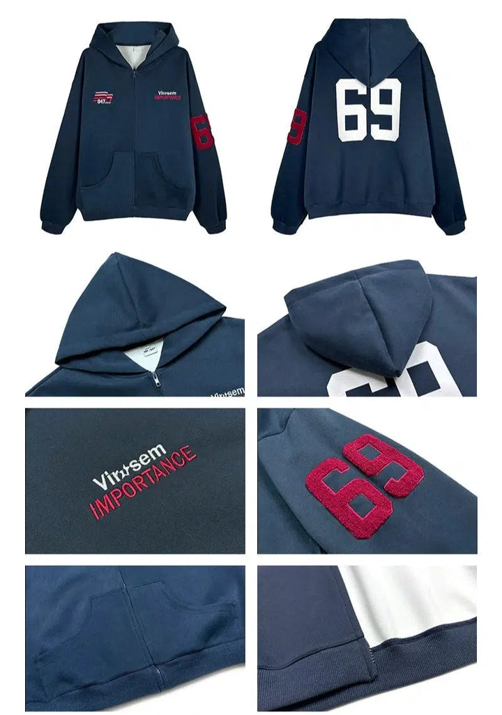 Casual Hooded Zip-Up Sweatshirt