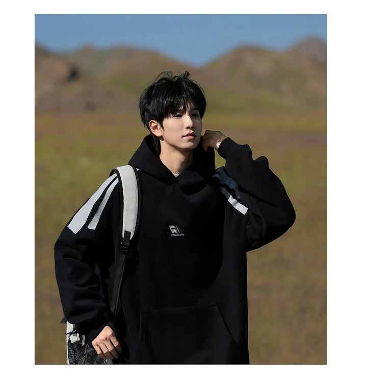 Striped Design Hoodie