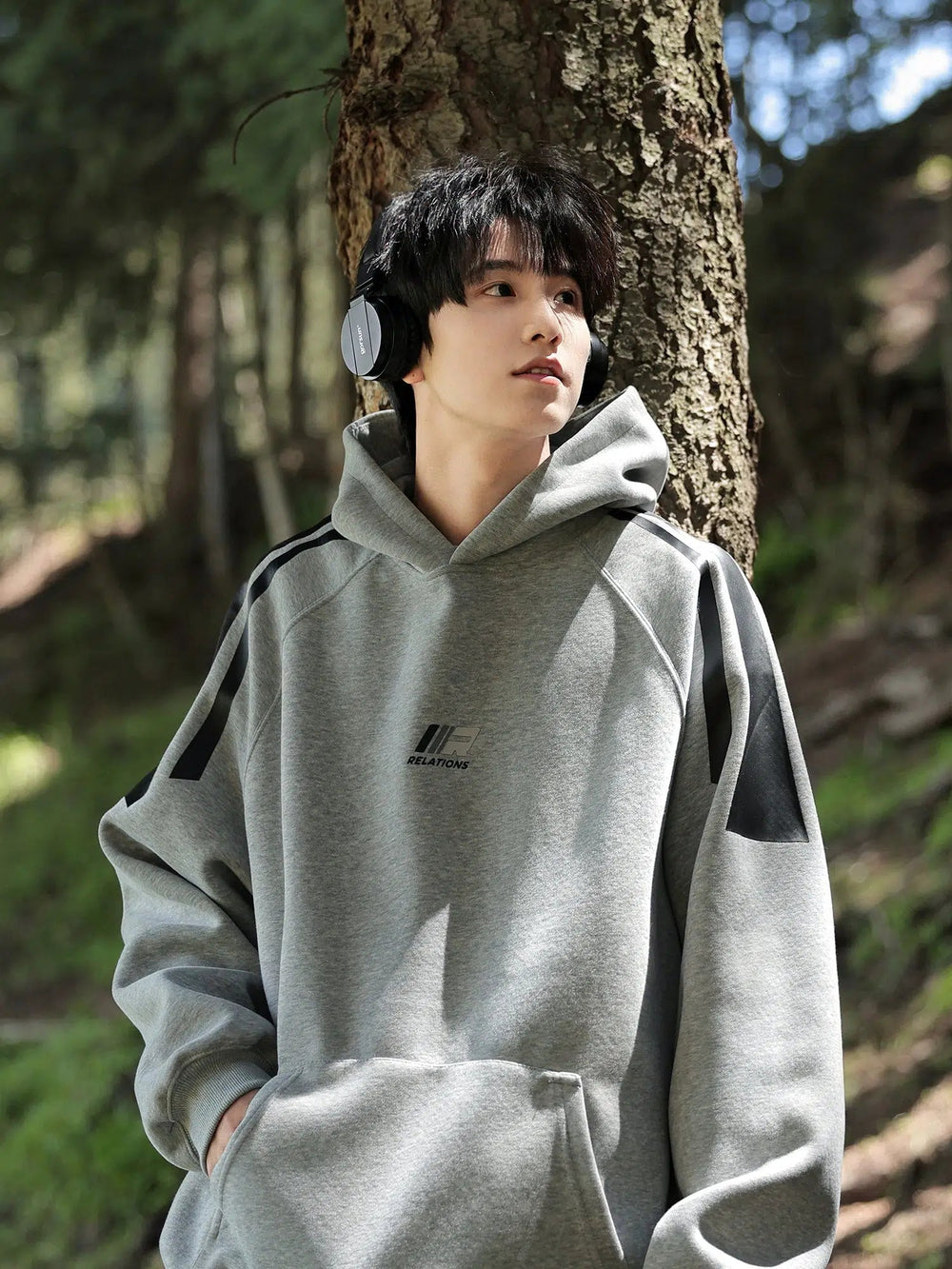 Striped Design Hoodie