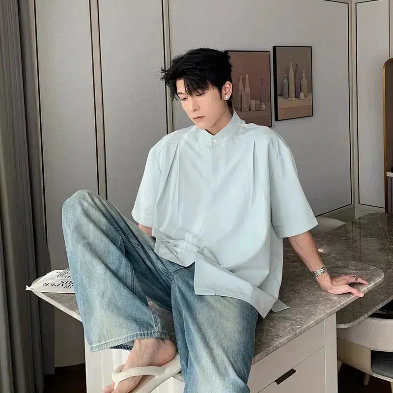 Casual Japanese Collar Short Sleeve Shirt