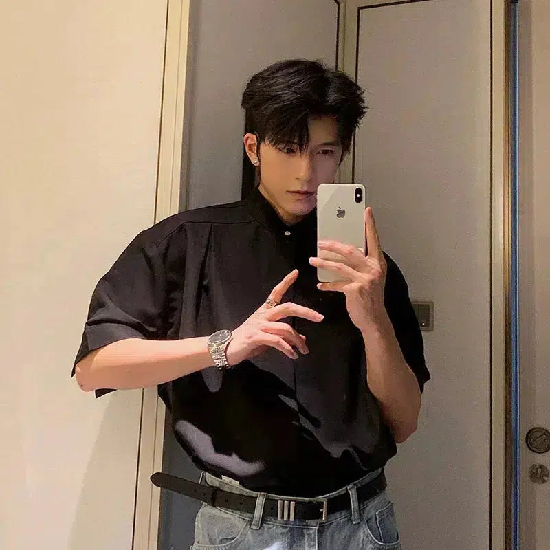 Casual Japanese Collar Short Sleeve Shirt
