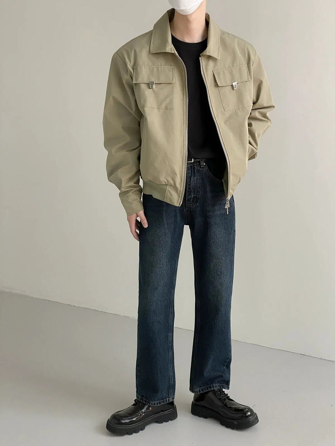Casual Lapel Zipper Short Jacket