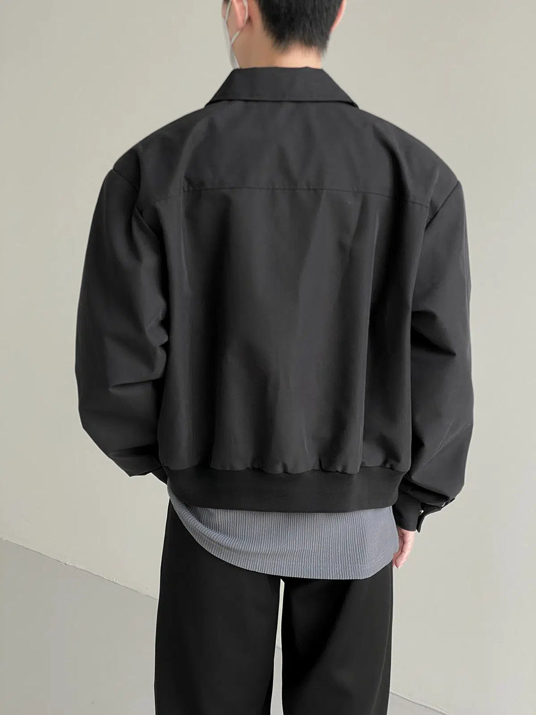 Casual Lapel Zipper Short Jacket