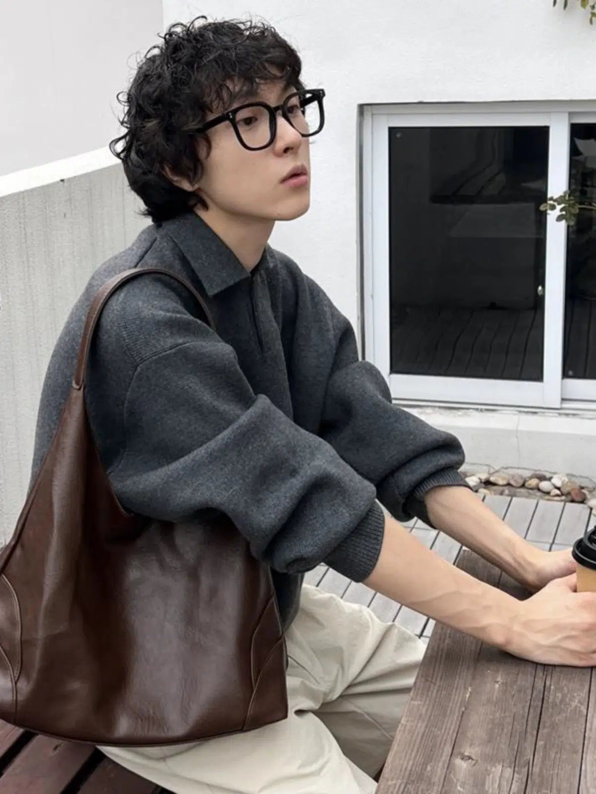 Casual Leather Tote Bag