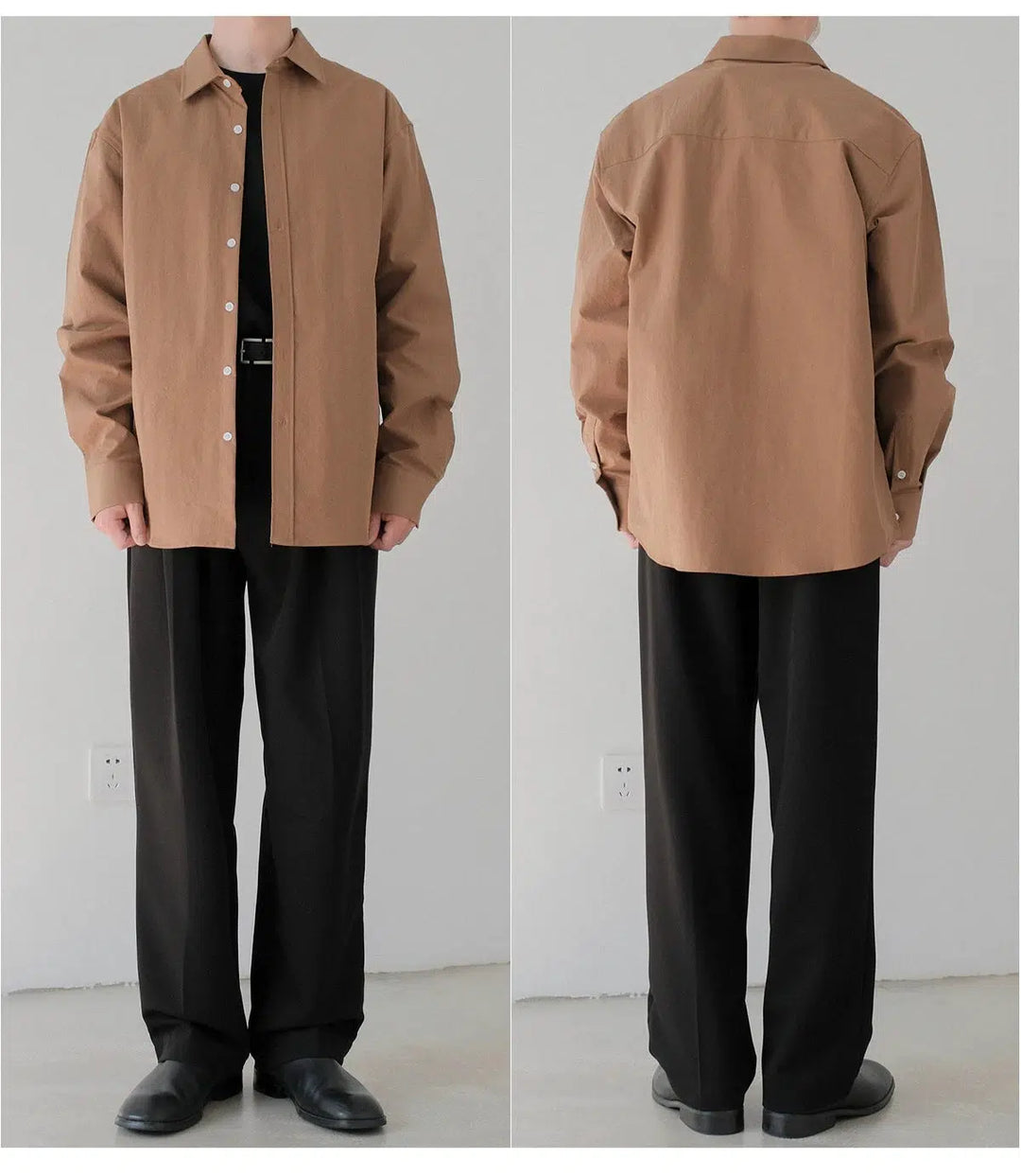 Casual Long-Sleeve Button-Up Shirt