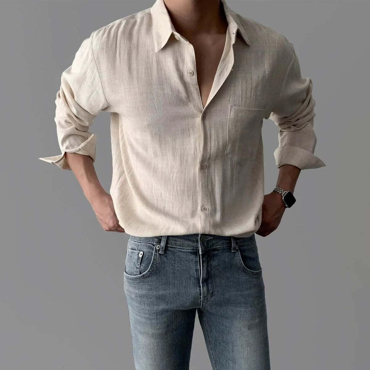 Casual Long Sleeve Button-Up Shirt