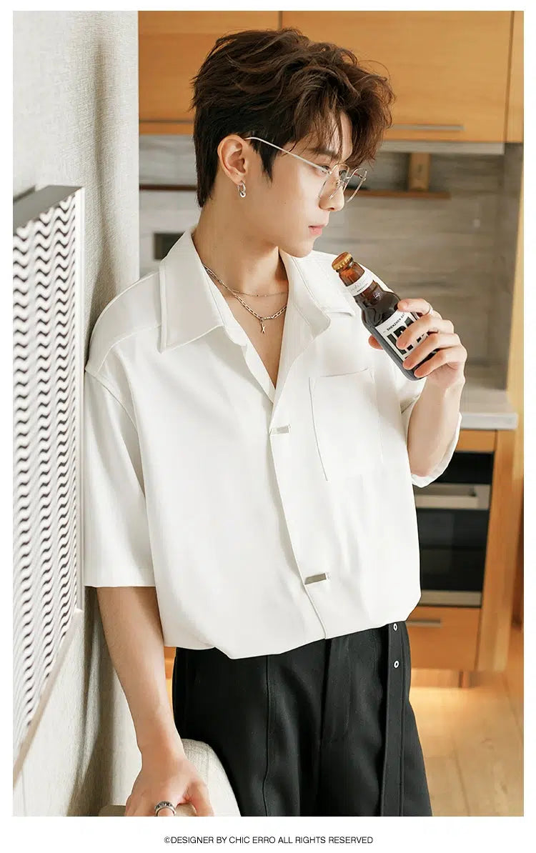 Casual Loose-Fit Short Sleeve Shirt