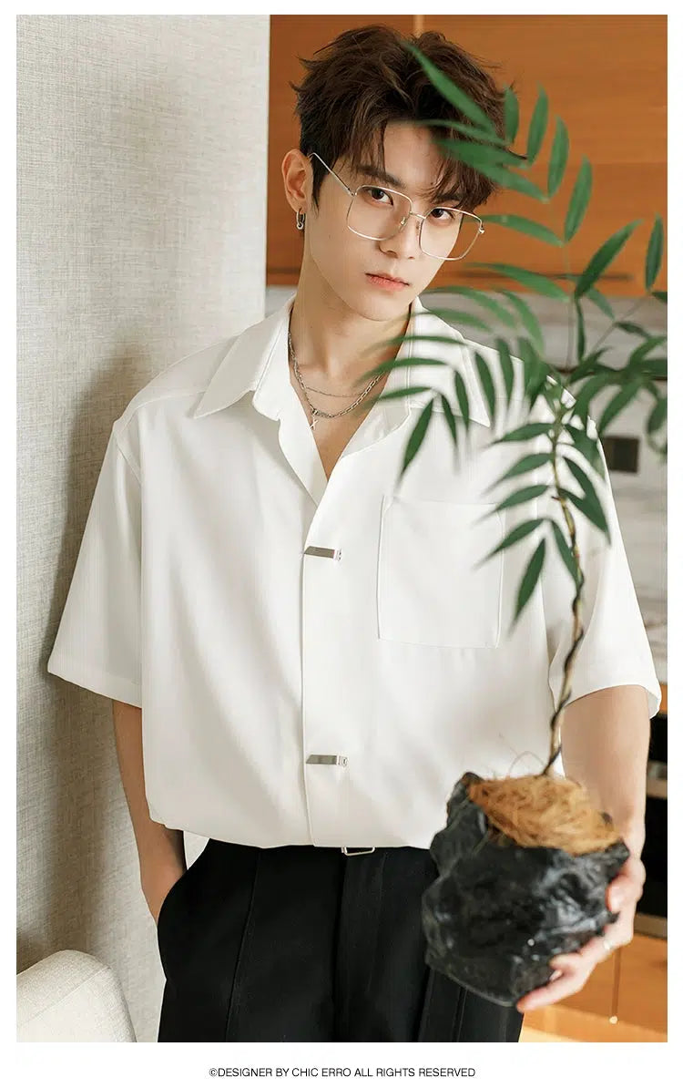 Casual Loose-Fit Short Sleeve Shirt