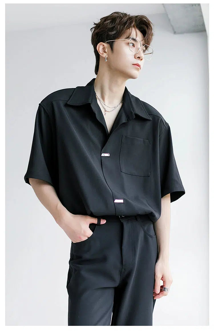 Casual Loose-Fit Short Sleeve Shirt